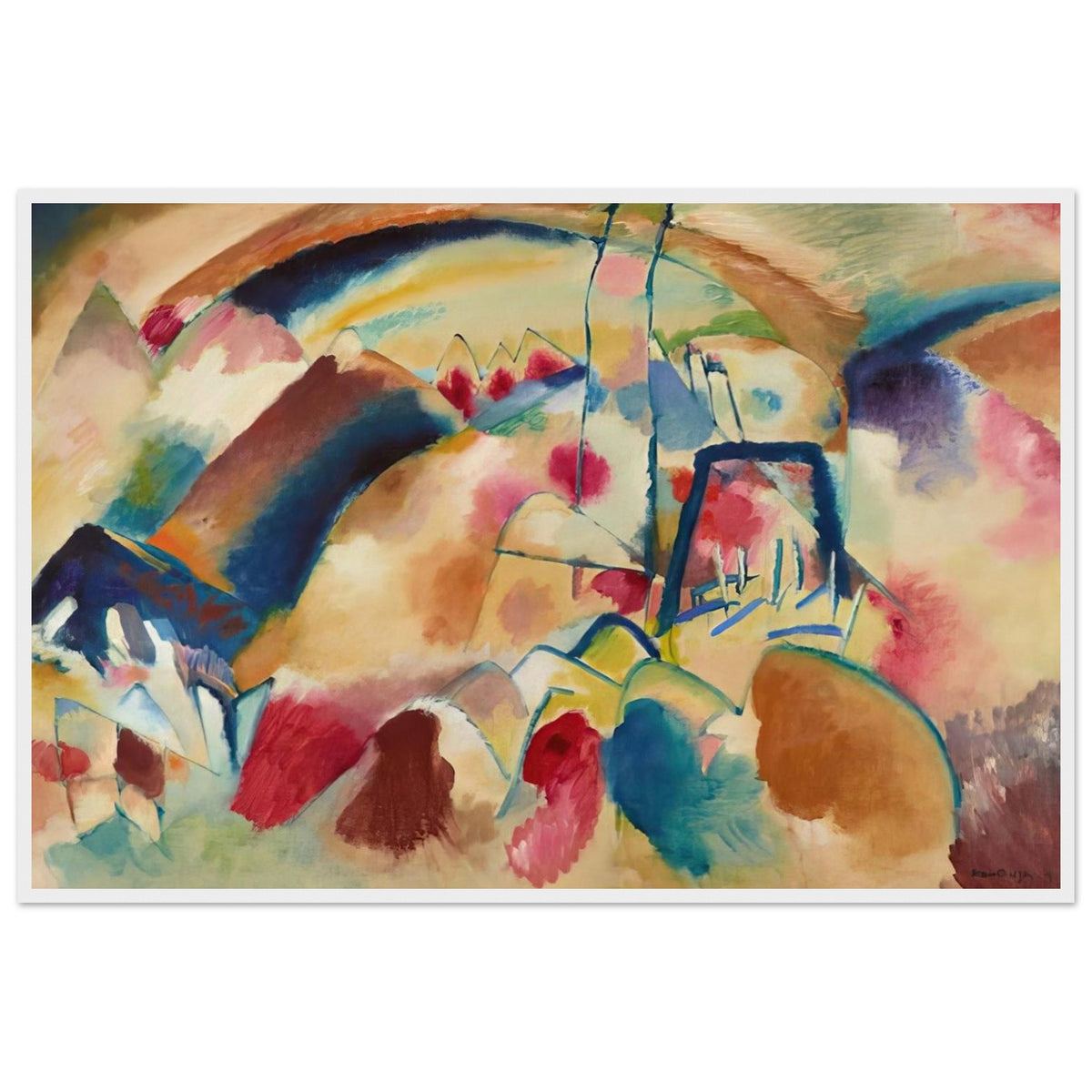 LANDSCAPE WITH CHURCH 1913 Framed Poster | Wassily Kandinsky Framed Prints Wall Art | Wassily Kandinsky Shop