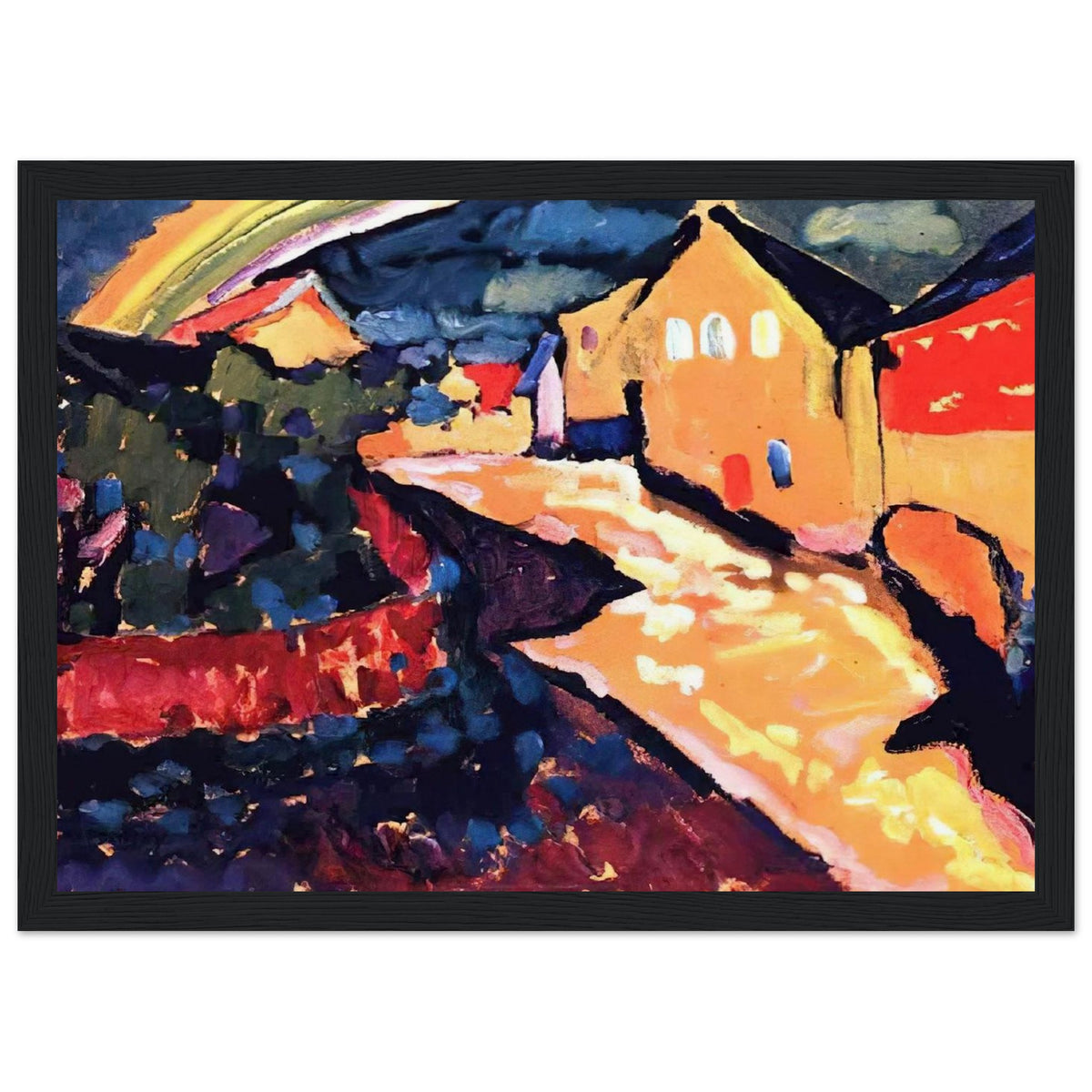 MURNAU WITH RAINBOW 1909 Framed Poster | Wassily Kandinsky Framed Prints Wall Art | Wassily Kandinsky Shop