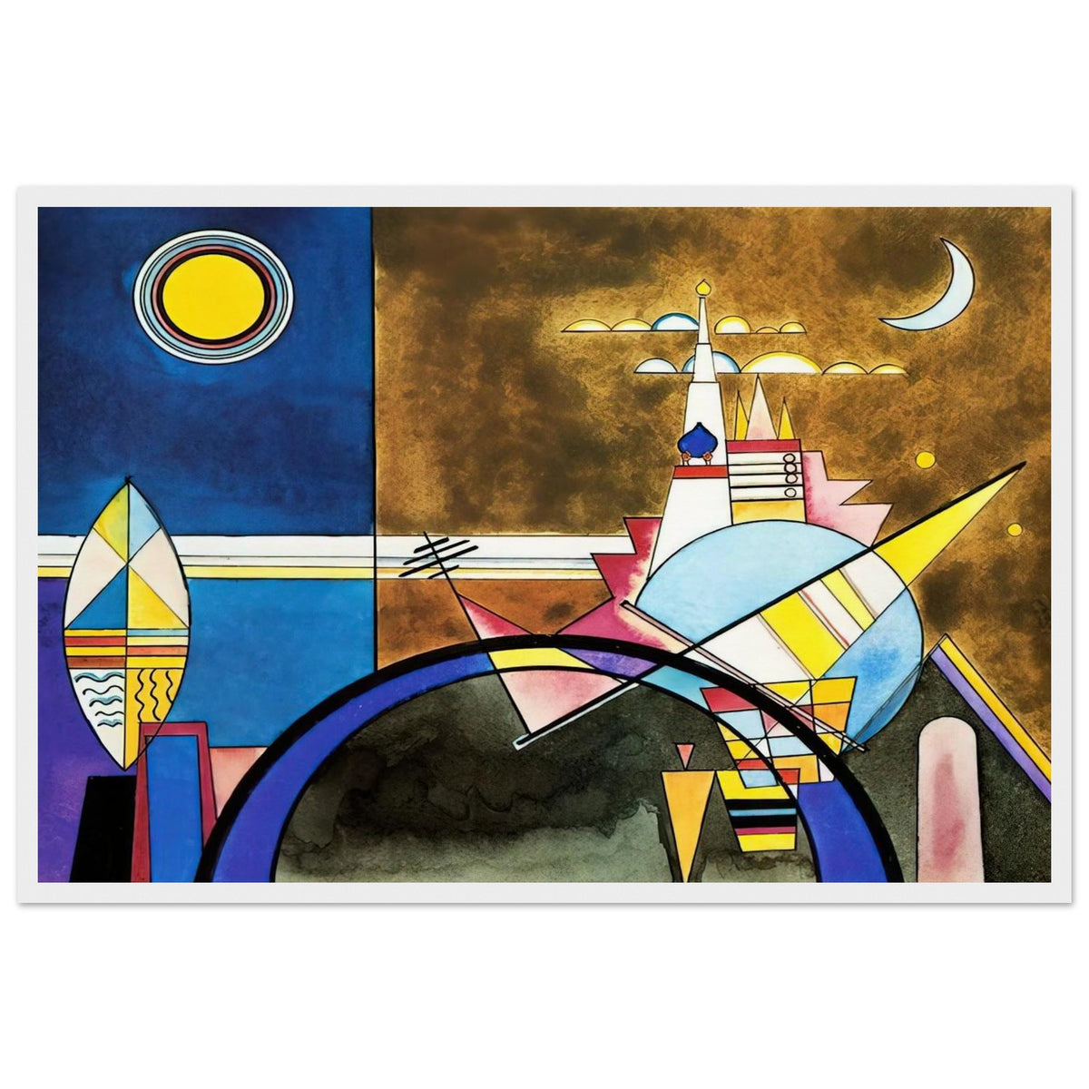 PICTURE XVI THE GREAT GATE OF KIEV STAGE SET FOR MUSSORGSKY S PICTURES AT AN EXHIBITION IN 1928 Framed Poster | Wassily Kandinsky Framed Prints Wall Art | Wassily Kandinsky Shop