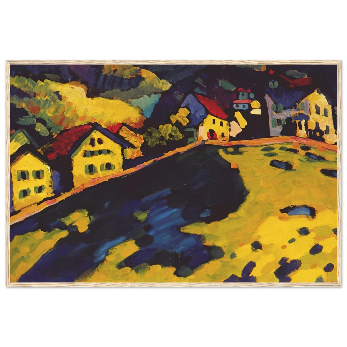 HOUSES AT MURNAU 1909 Framed Poster | Wassily Kandinsky Framed Prints Wall Art | Wassily Kandinsky Shop