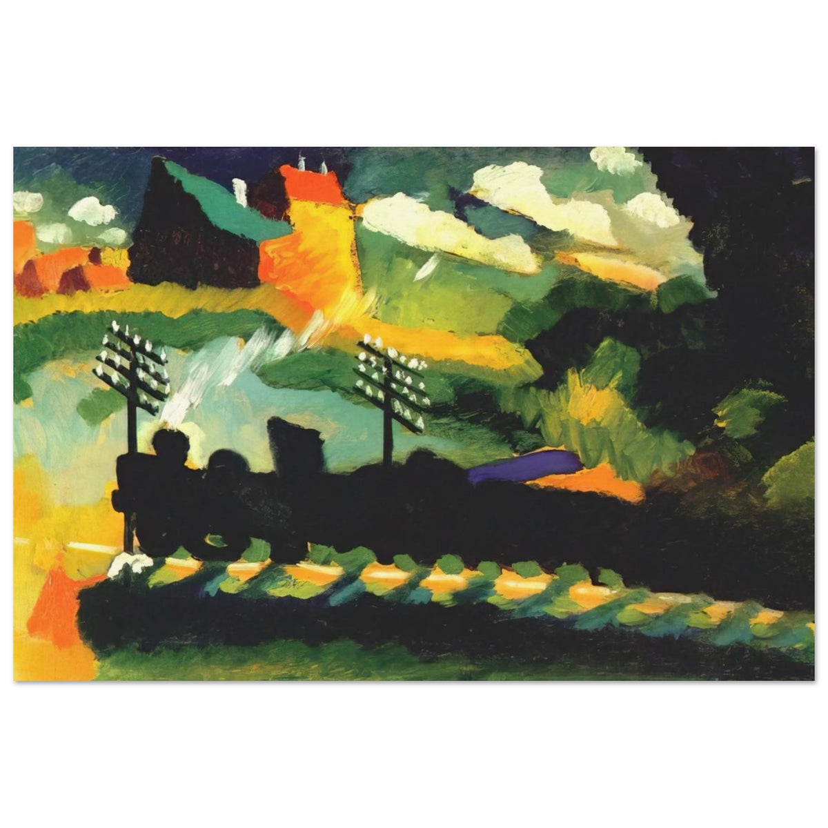 MURNAU VIEW WITH RAILWAY AND CASTLE 1909 Poster | Wassily Kandinsky Poster | Wassily Kandinsky Shop