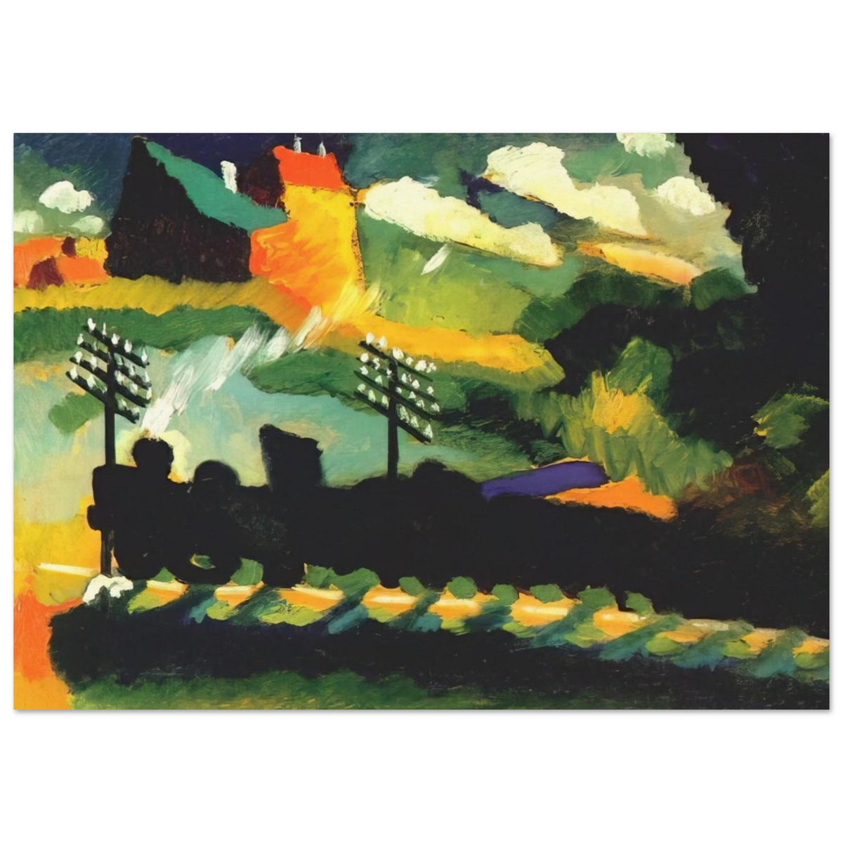 MURNAU VIEW WITH RAILWAY AND CASTLE 1909 Poster | Wassily Kandinsky Poster | Wassily Kandinsky Shop