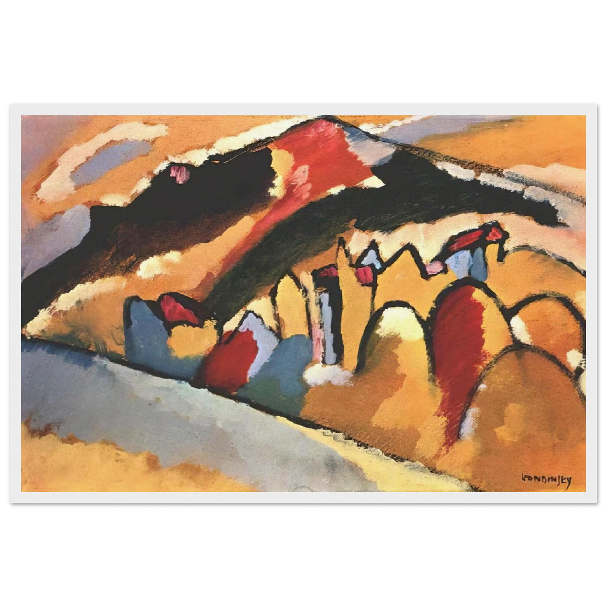STUDY FOR AUTUMN 1909 Framed Poster | Wassily Kandinsky Framed Prints Wall Art | Wassily Kandinsky Shop