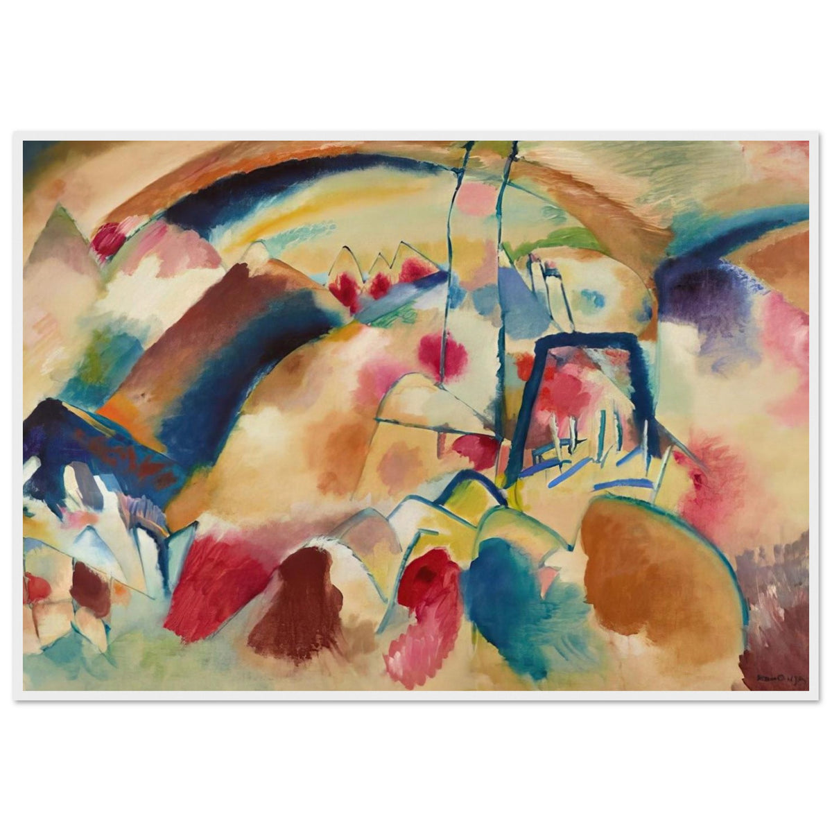 LANDSCAPE WITH CHURCH 1913 Framed Poster | Wassily Kandinsky Framed Prints Wall Art | Wassily Kandinsky Shop