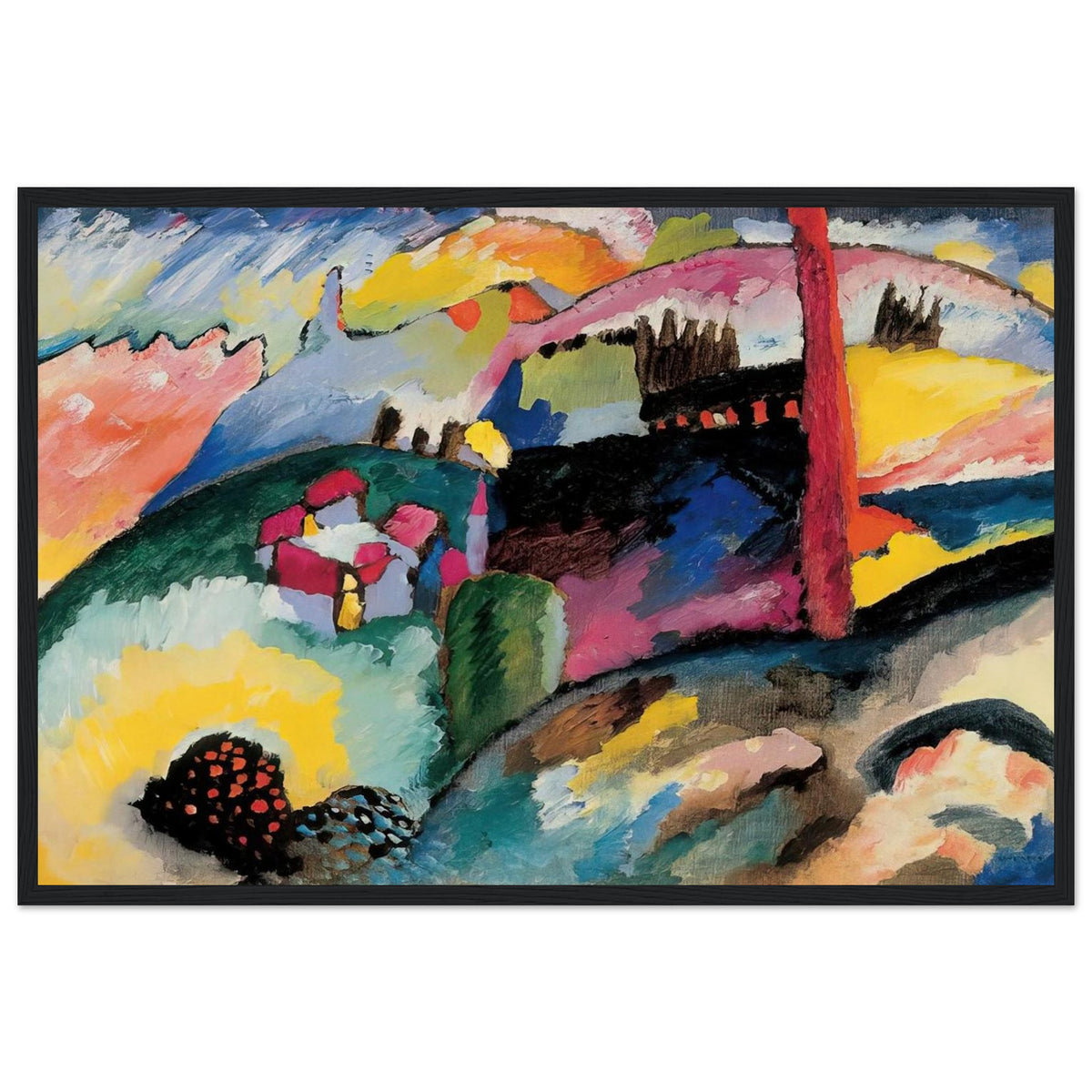 LANDSCAPE WITH FACTORY CHIMNEY 1910 Framed Poster | Wassily Kandinsky Framed Prints Wall Art | Wassily Kandinsky Shop