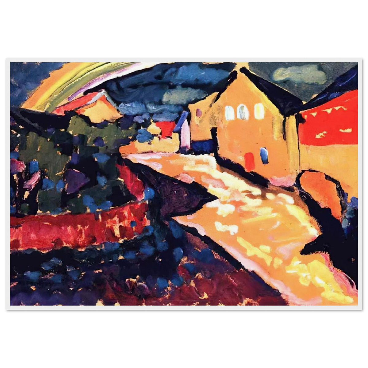 MURNAU WITH RAINBOW 1909 Framed Poster | Wassily Kandinsky Framed Prints Wall Art | Wassily Kandinsky Shop