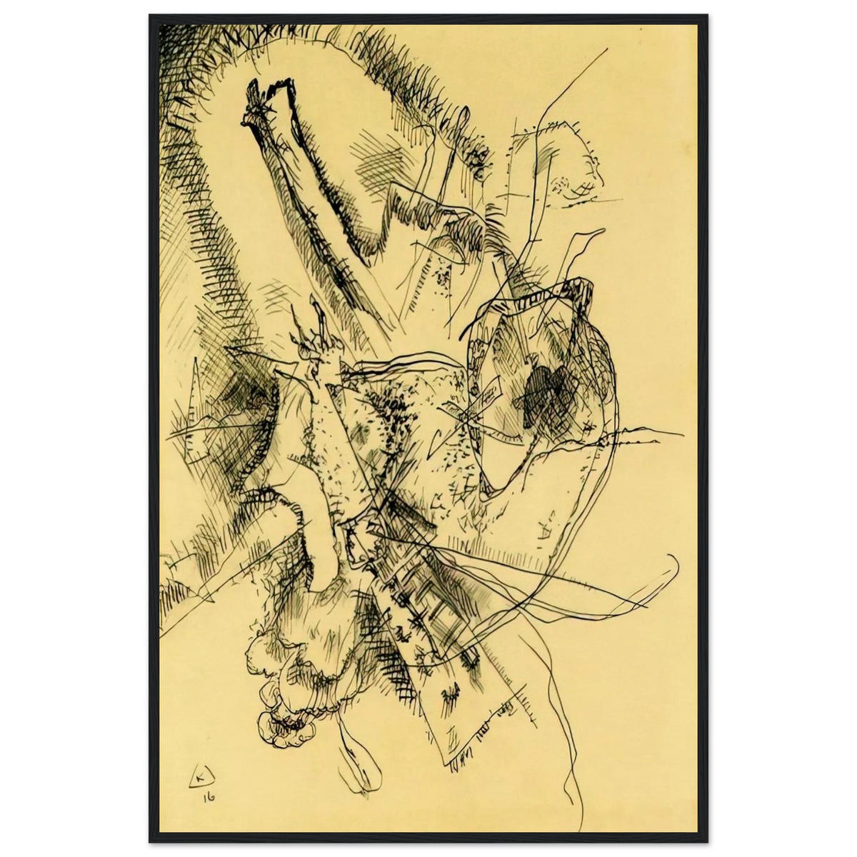 DRAWING FOR ETCHING II 1916 Framed Poster | Wassily Kandinsky Framed Prints Wall Art | Wassily Kandinsky Shop