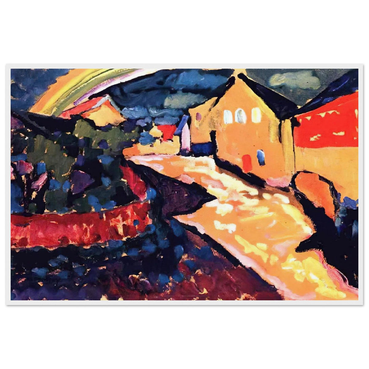 MURNAU WITH RAINBOW 1909 Framed Poster | Wassily Kandinsky Framed Prints Wall Art | Wassily Kandinsky Shop