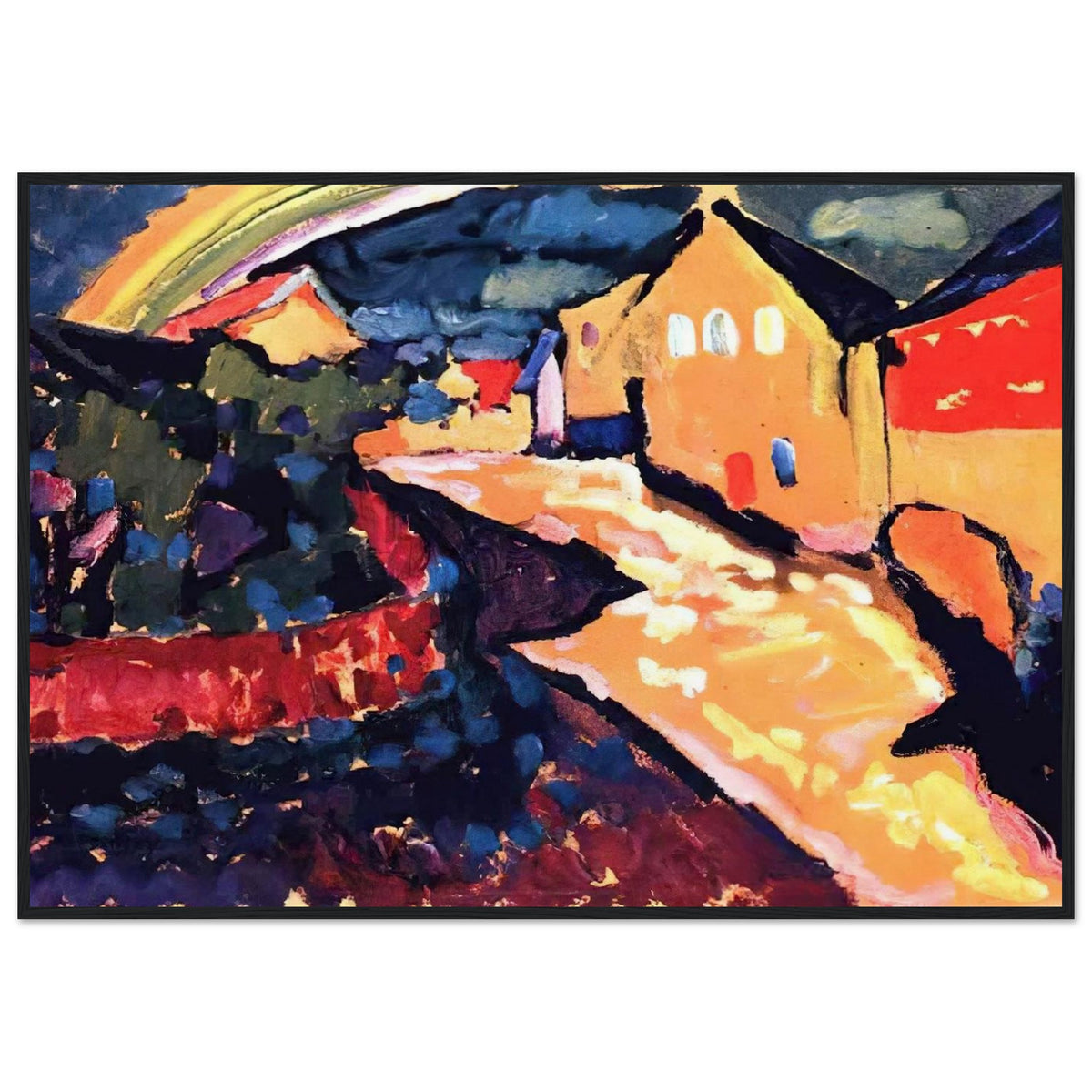 MURNAU WITH RAINBOW 1909 Framed Poster | Wassily Kandinsky Framed Prints Wall Art | Wassily Kandinsky Shop