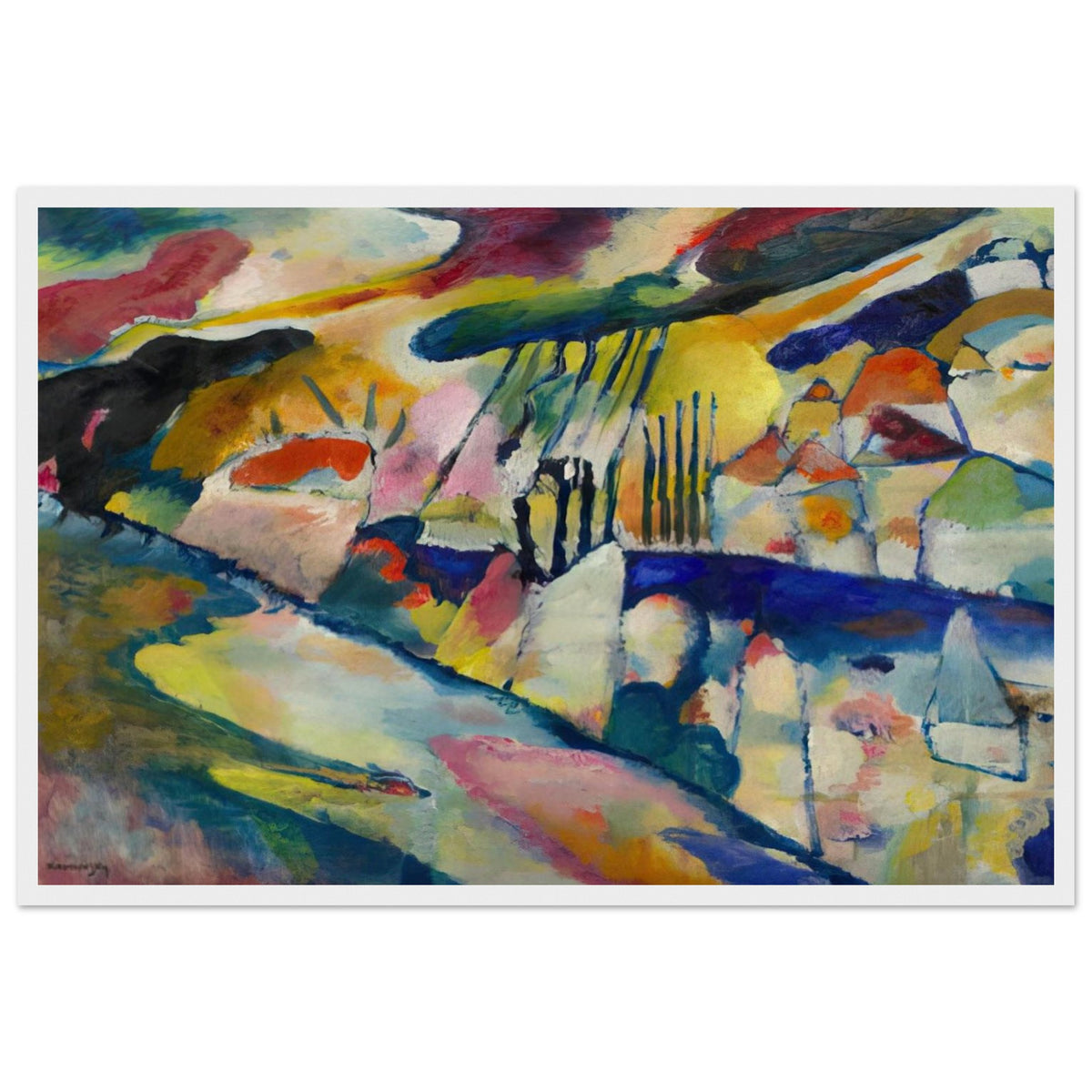 LANDSCAPE WITH RAIN 1913 Framed Poster | Wassily Kandinsky Framed Prints Wall Art | Wassily Kandinsky Shop