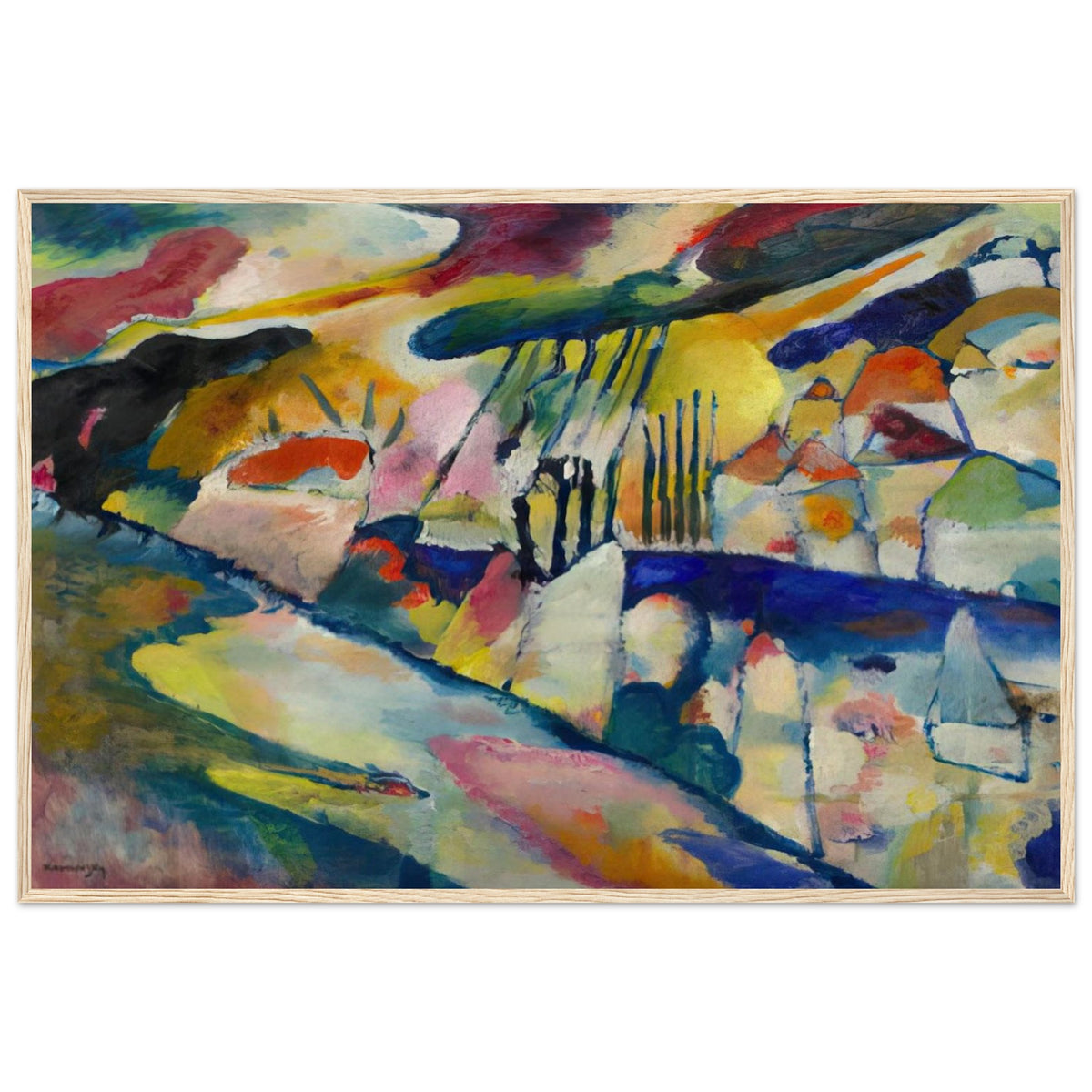 LANDSCAPE WITH RAIN 1913 Framed Poster | Wassily Kandinsky Framed Prints Wall Art | Wassily Kandinsky Shop
