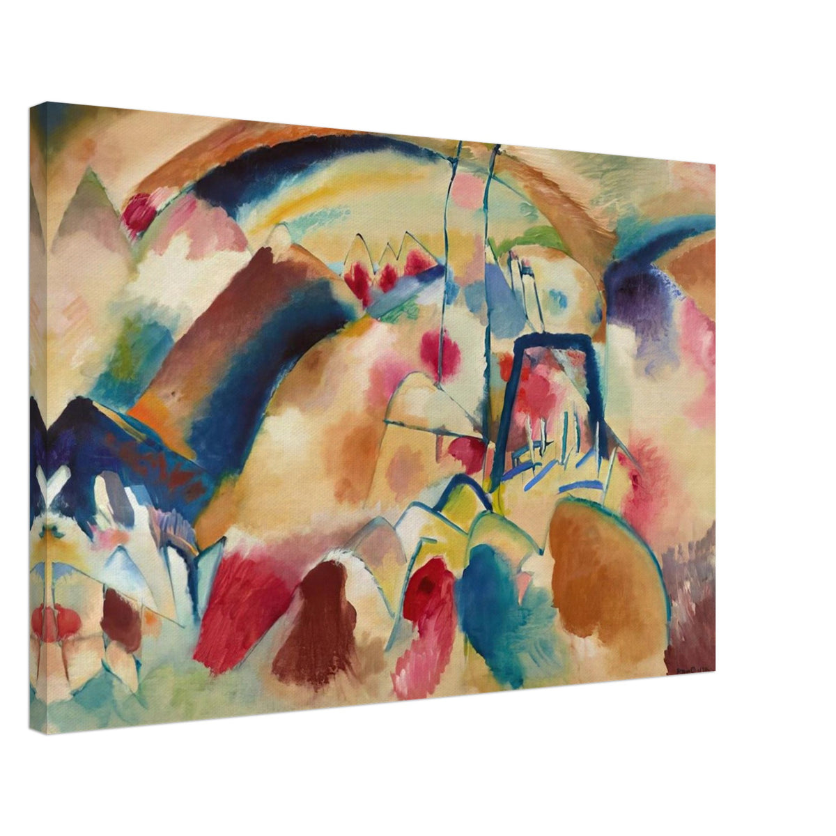 LANDSCAPE WITH CHURCH 1913 Canvas | Wassily Kandinsky Canvas | Wassily Kandinsky Shop