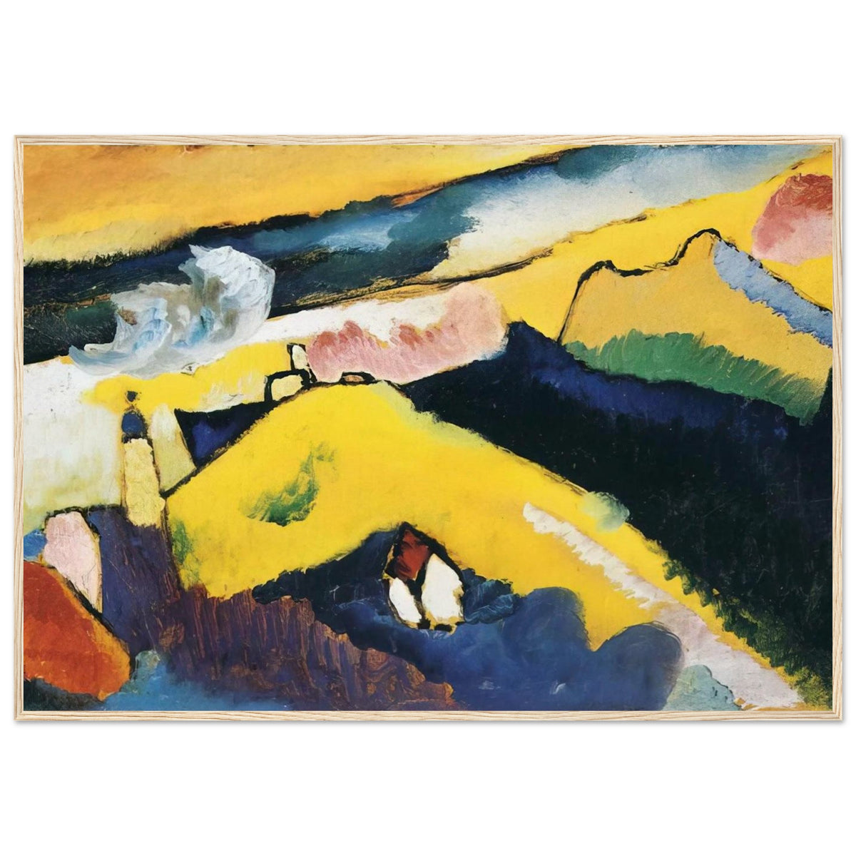 MOUNTAIN LANDSCAPE WITH CHURCH 1910 Framed Poster | Wassily Kandinsky Framed Prints Wall Art | Wassily Kandinsky Shop