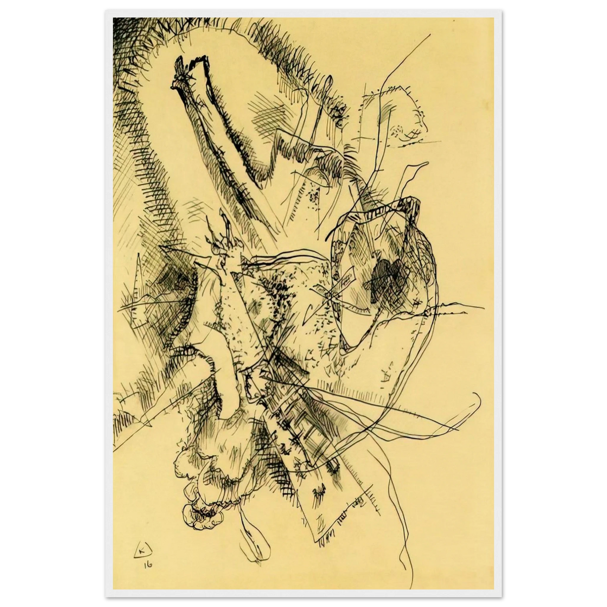 DRAWING FOR ETCHING II 1916 Framed Poster | Wassily Kandinsky Framed Prints Wall Art | Wassily Kandinsky Shop