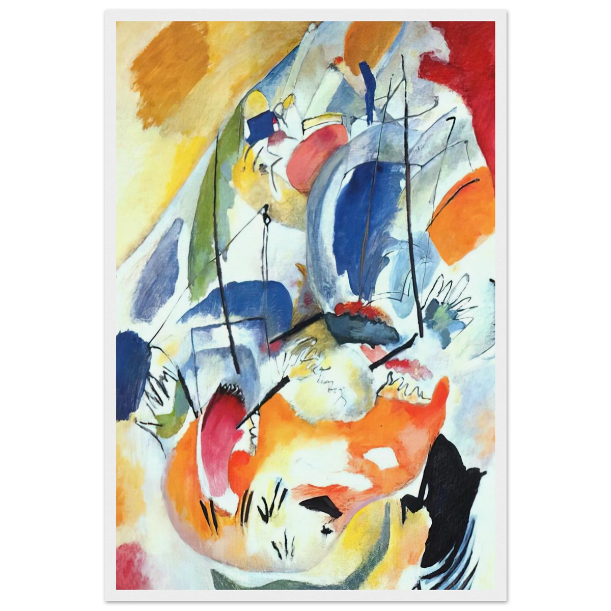 IMPROVISATION 31 SEA BATTLE 1913 Framed Poster | Wassily Kandinsky Framed Prints Wall Art | Wassily Kandinsky Shop