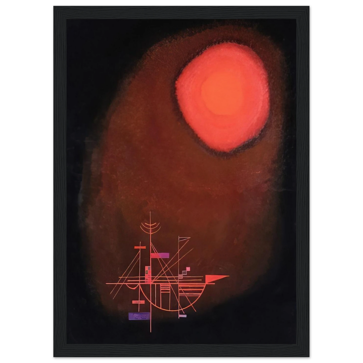 RED SUN AND SHIP Framed Poster | Wassily Kandinsky Framed Prints Wall Art | Wassily Kandinsky Shop
