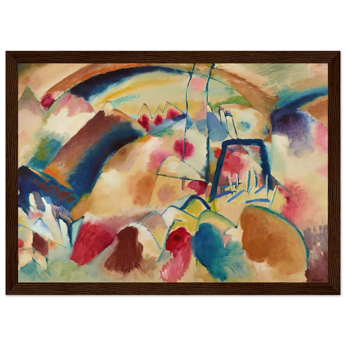 LANDSCAPE WITH CHURCH 1913 Framed Poster | Wassily Kandinsky Framed Prints Wall Art | Wassily Kandinsky Shop