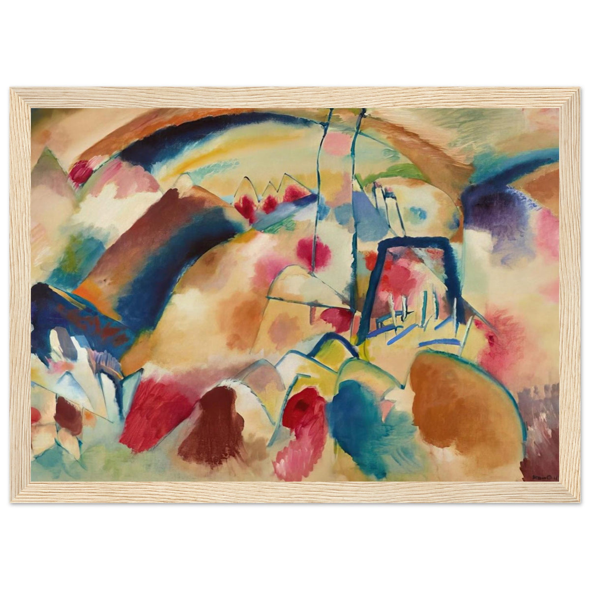 LANDSCAPE WITH CHURCH 1913 Framed Poster | Wassily Kandinsky Framed Prints Wall Art | Wassily Kandinsky Shop