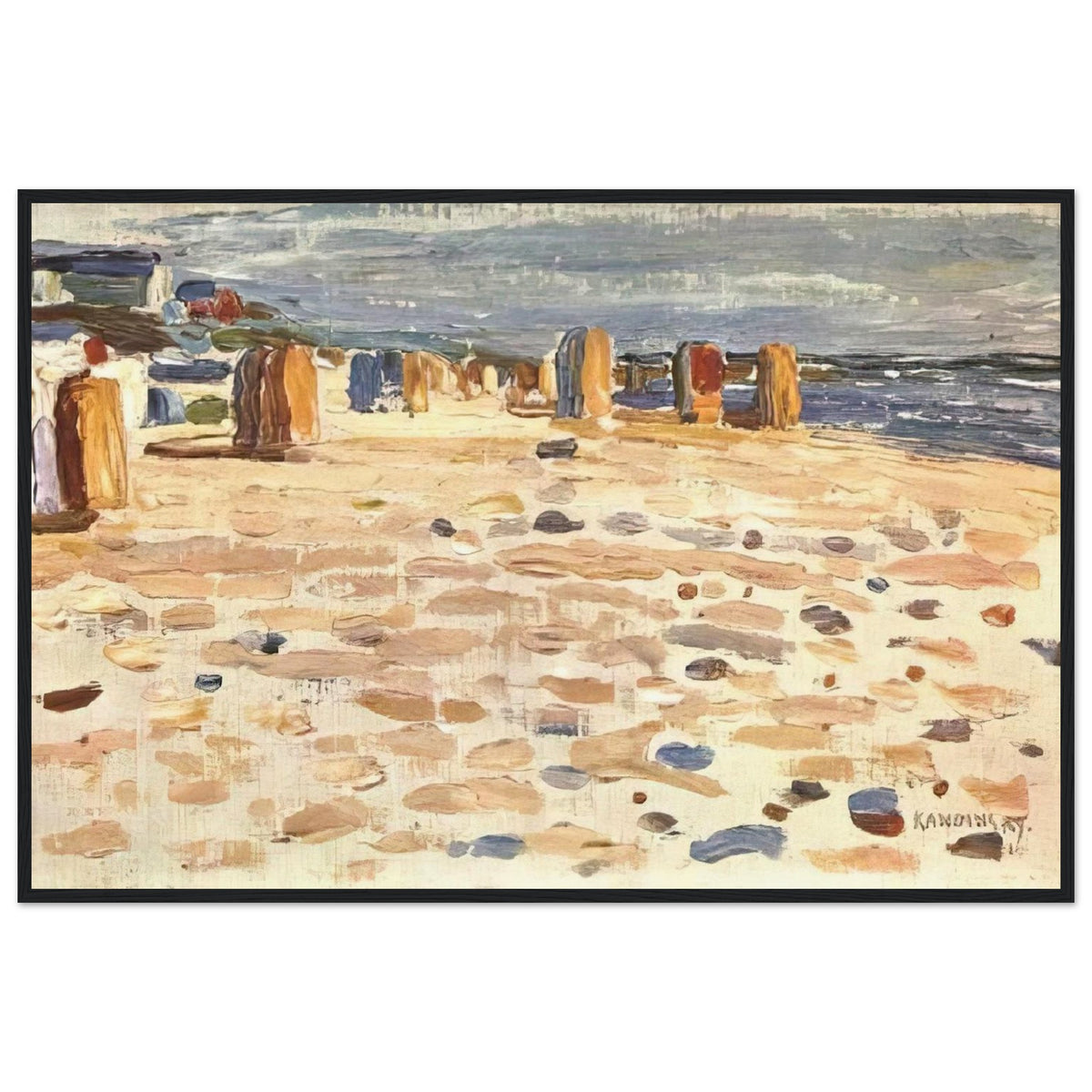 BEACH BASKETS IN HOLLAND 1904 Framed Poster | Wassily Kandinsky Framed Prints Wall Art | Wassily Kandinsky Shop