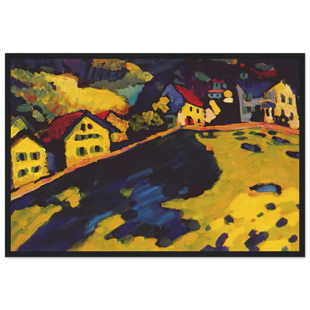 HOUSES AT MURNAU 1909 Framed Poster | Wassily Kandinsky Framed Prints Wall Art | Wassily Kandinsky Shop